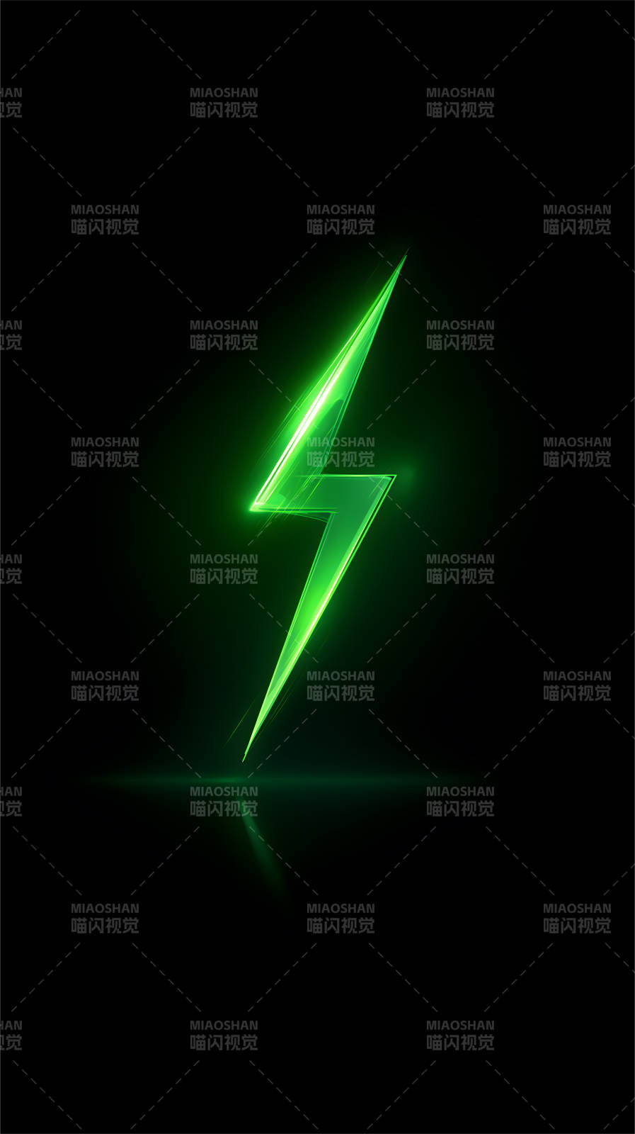 绿色闪电黑色背景图片