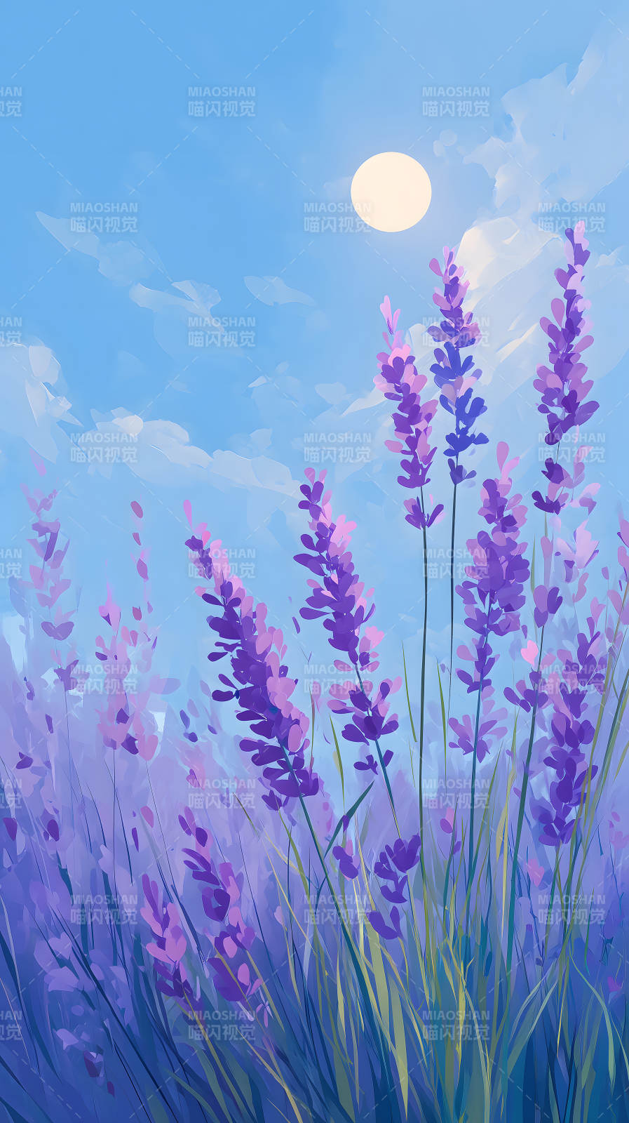 薰衣草田园风光图片