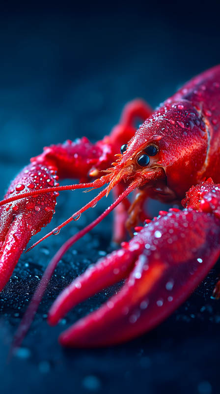红润龙虾细节特写图片