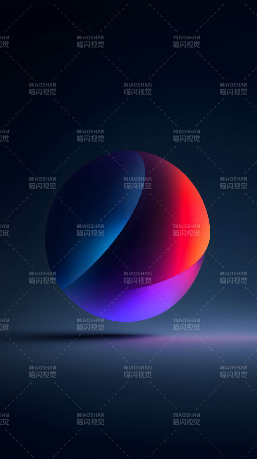 炫彩光球悬浮虚空中图片