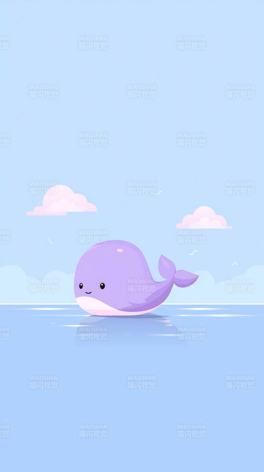 可爱鲸鱼浮现海面图片