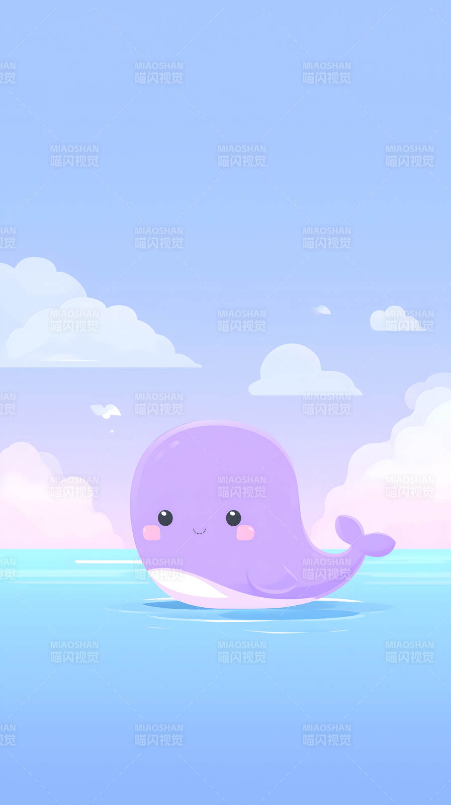 可爱小鲸鱼水中遨游图片