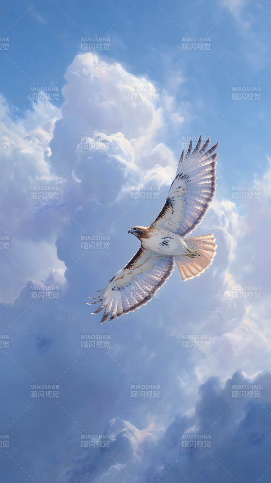 苍鹰翱翔云海之中图片