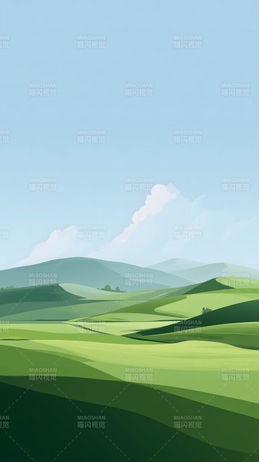 绿色田野山丘图片