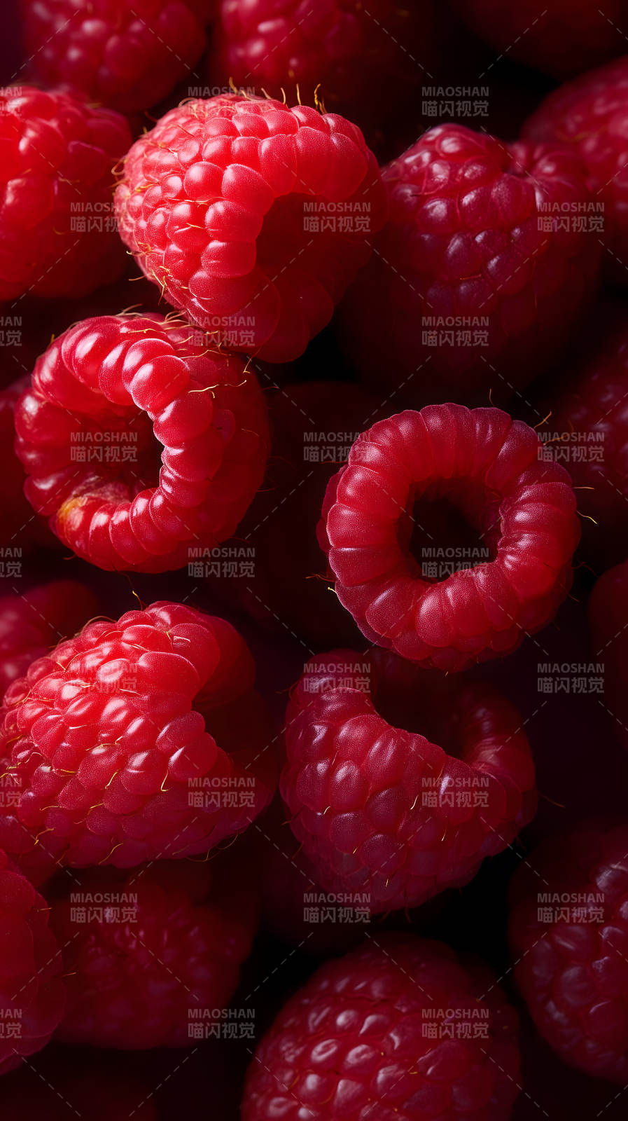 鲜红覆盆子特写图片