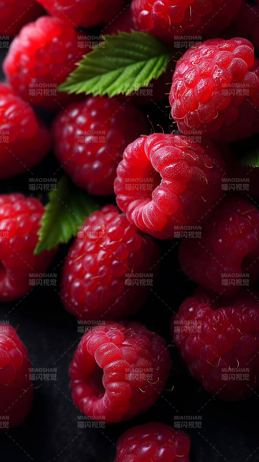 红艳欲滴的覆盆子图片