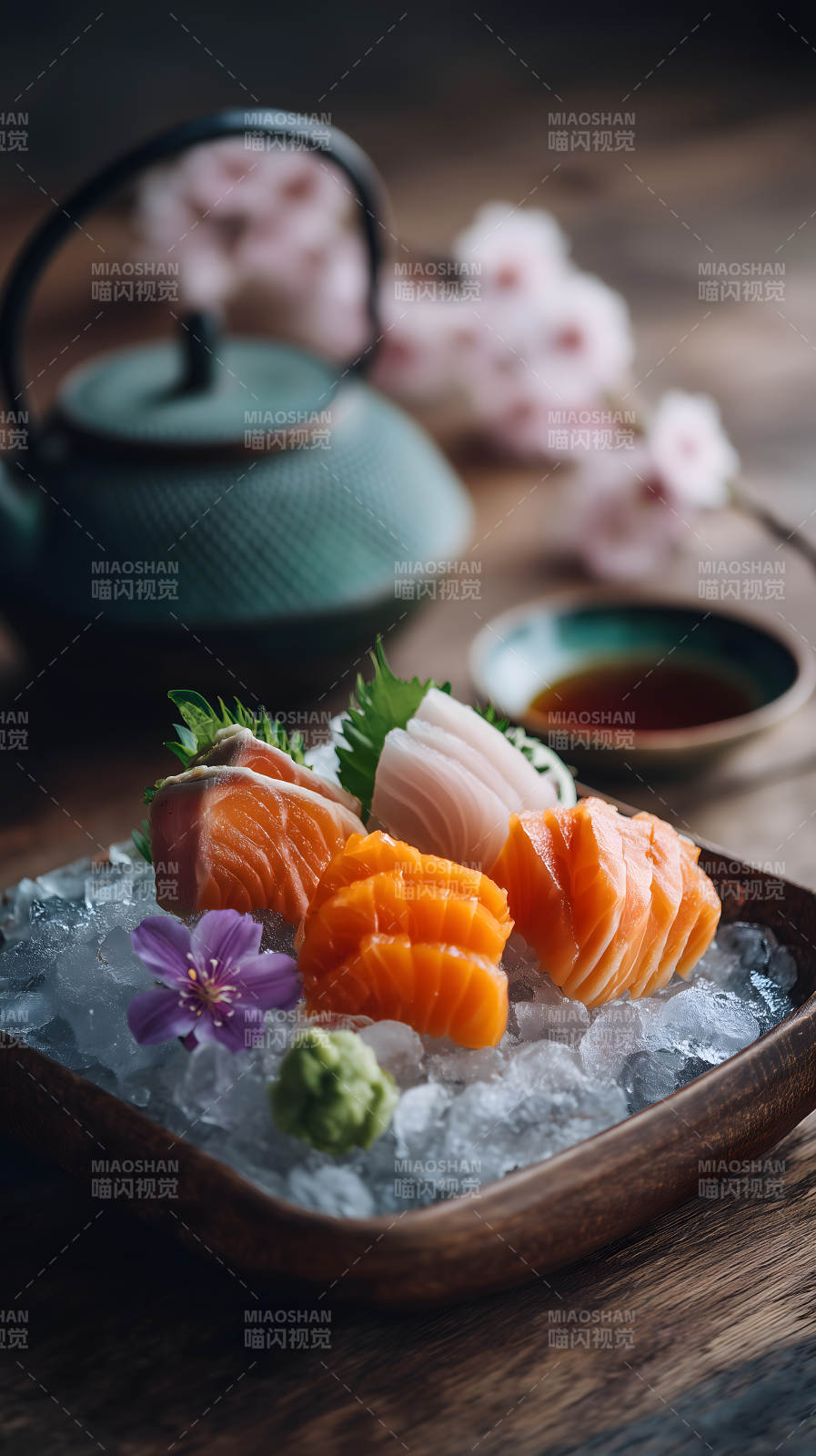 精致日式生鱼片图片