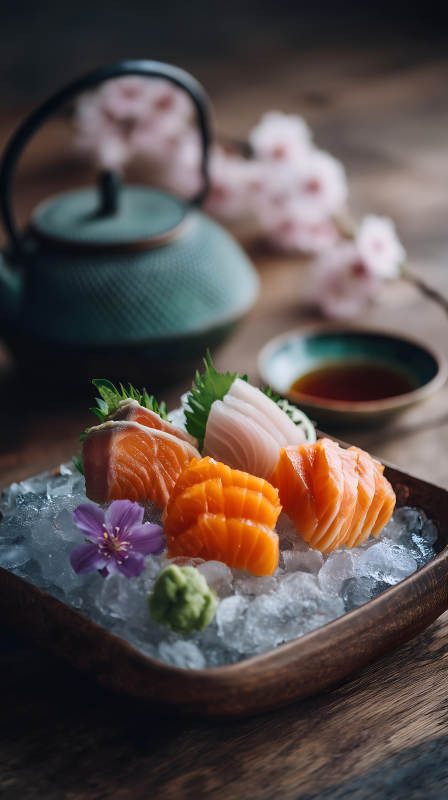 精致日式生鱼片图片