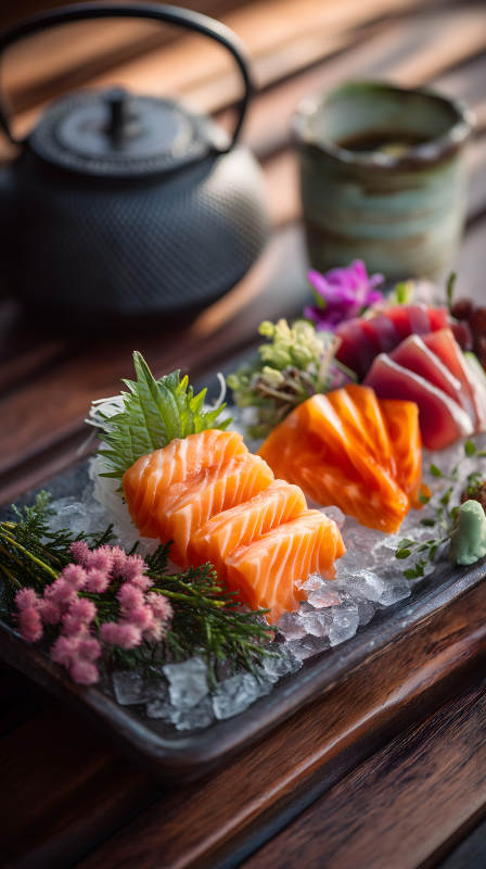 美味的寿司拼盘图片