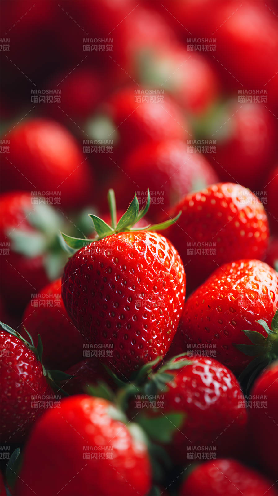 鲜红欲滴草莓特写图片