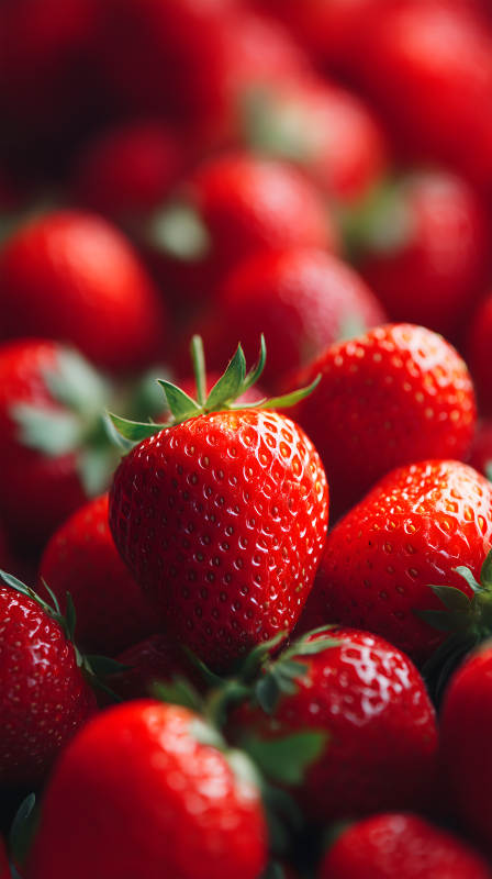 鲜红欲滴草莓特写图片