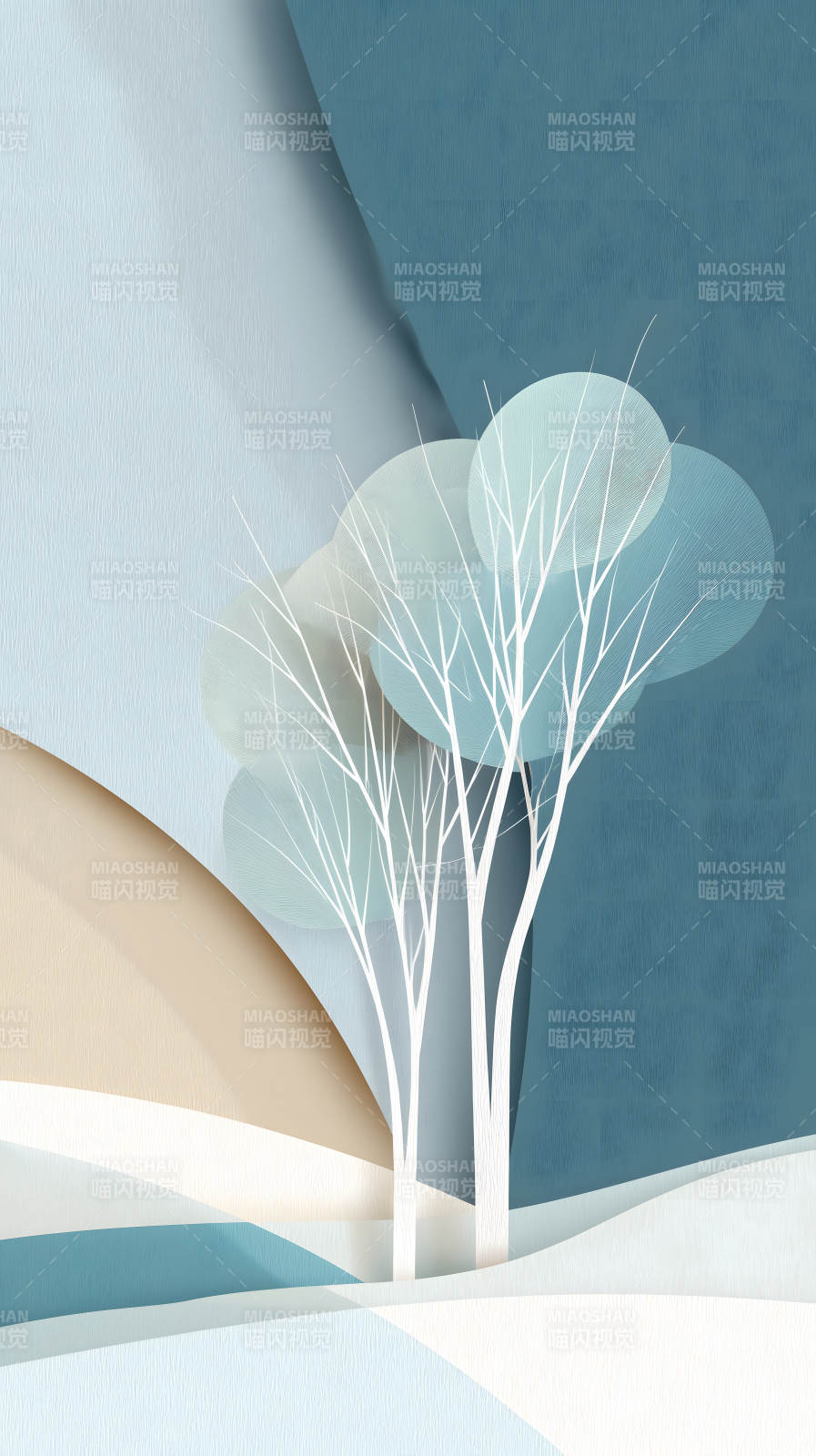 抽象冬日风景树木图片