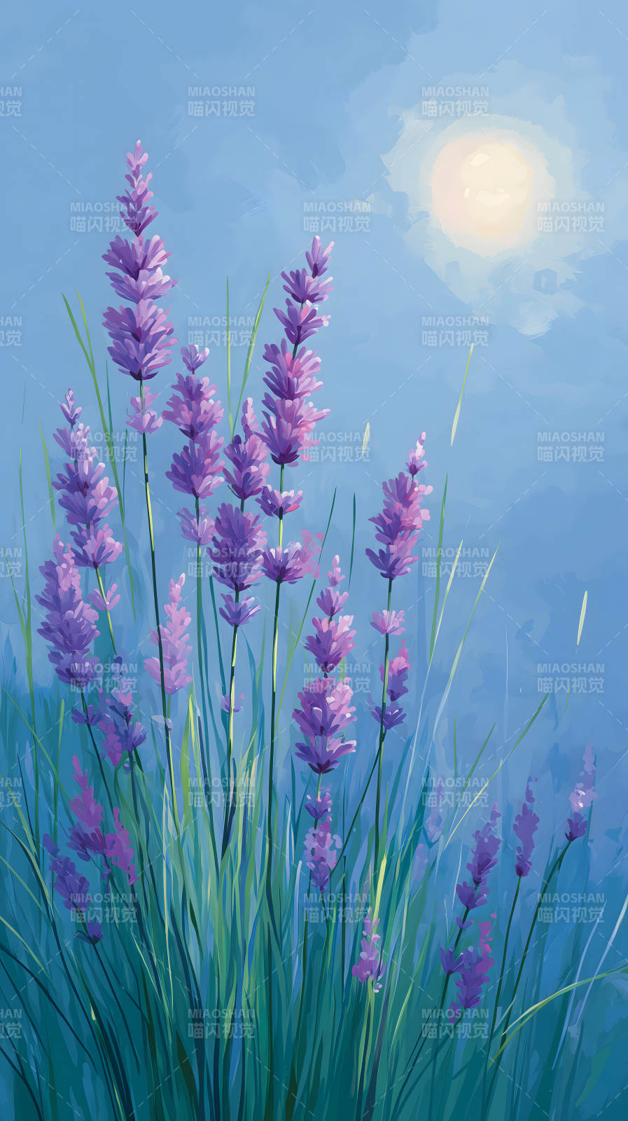 薰衣草田园风光图片