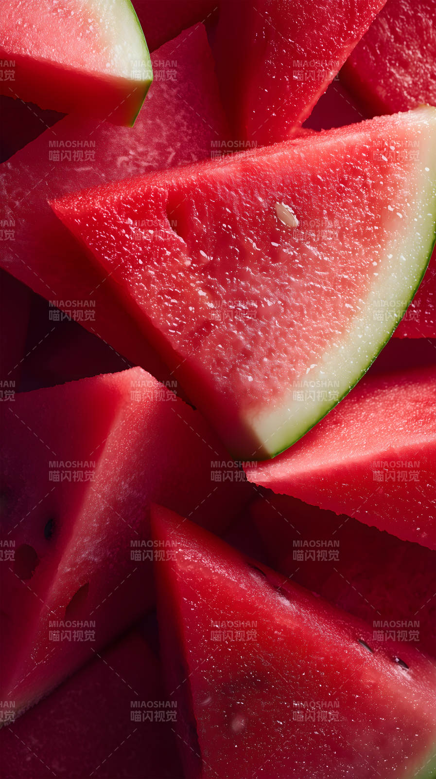 切好的西瓜特写图片