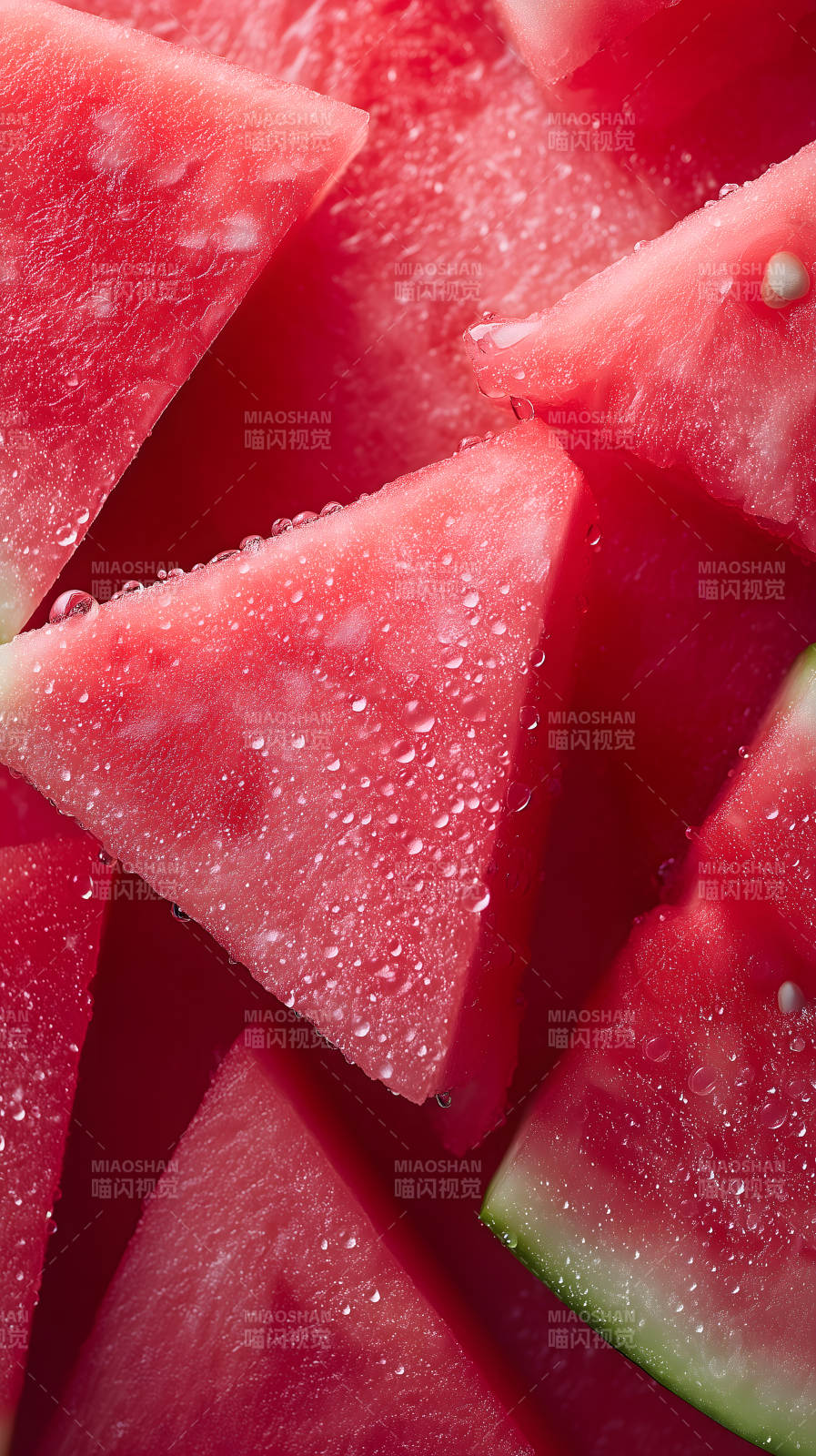 多汁的西瓜切片特写图片