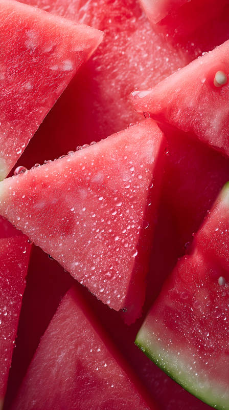 多汁的西瓜切片特写图片