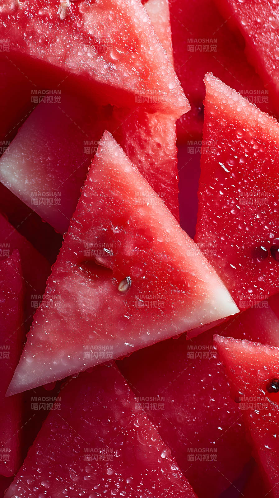 清爽多汁西瓜特写图片