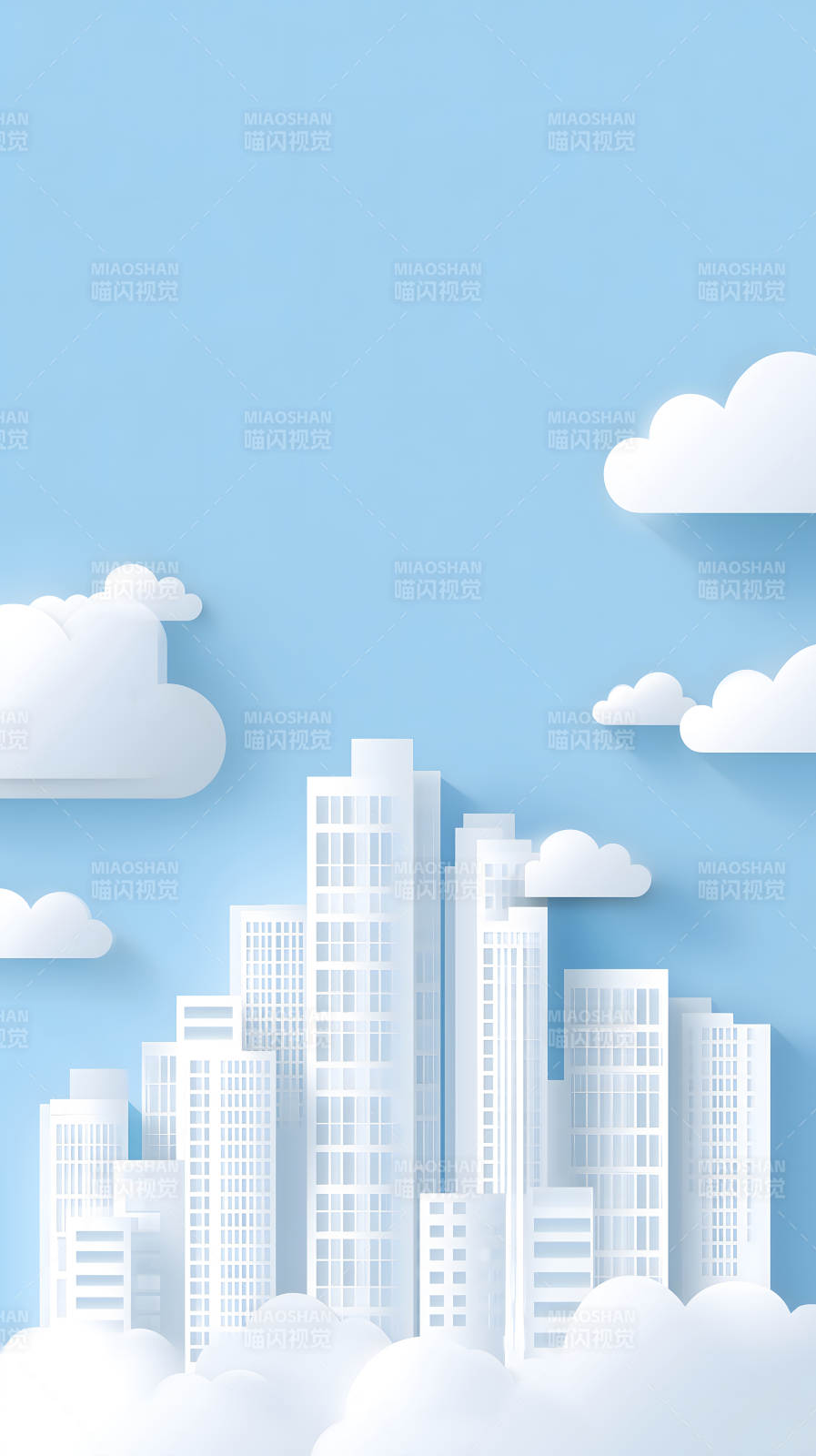 纸片城市天空图片