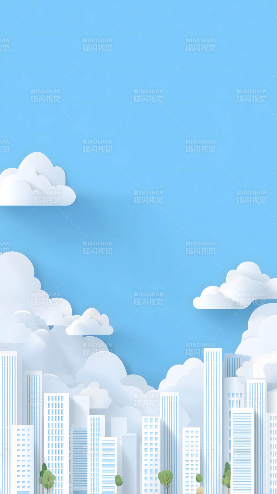 城市天空白云建筑图片