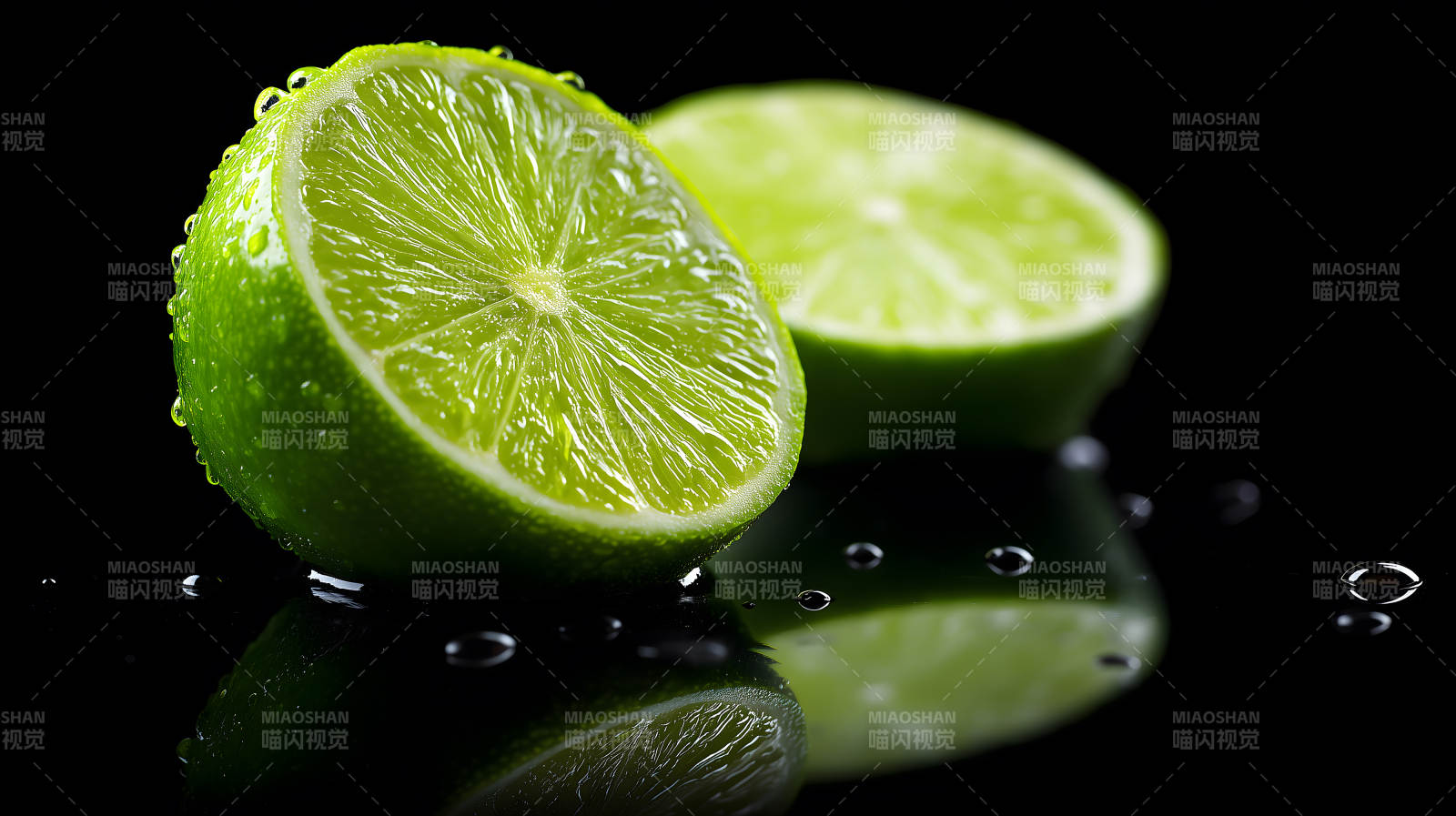 青柠特写水珠晶莹剔透图片