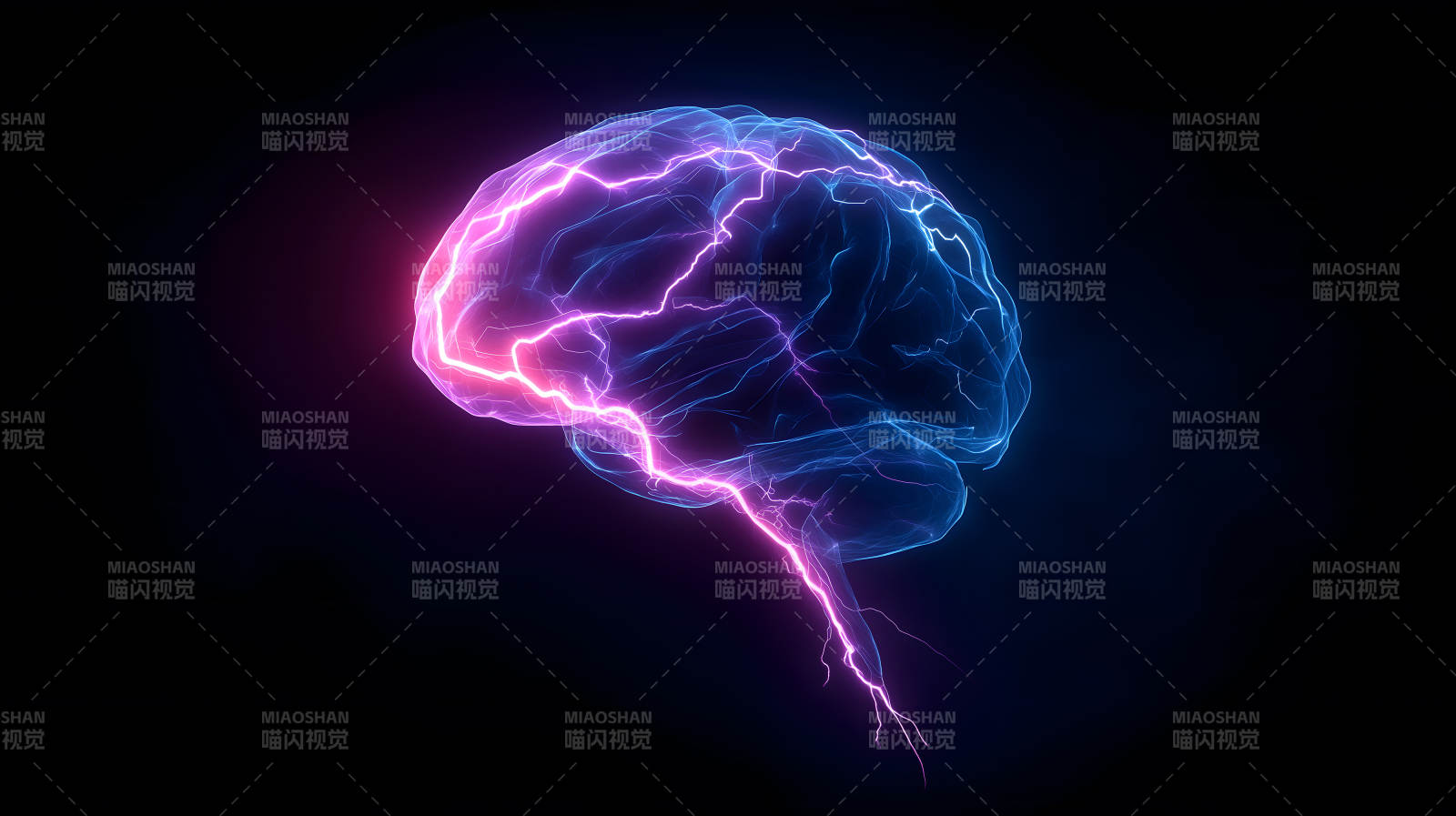 发光大脑电磁反应图片
