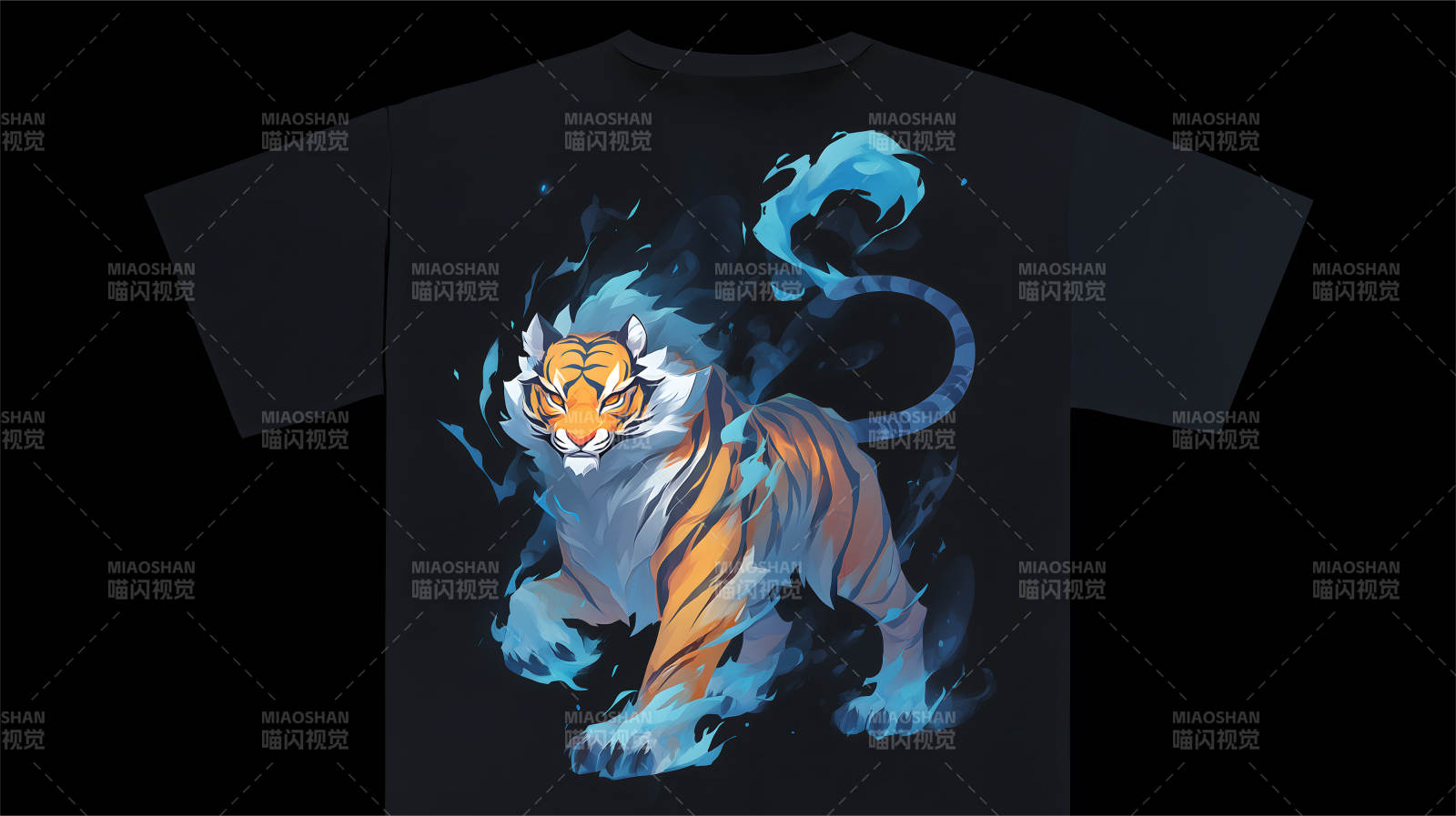 火焰老虎T恤图片