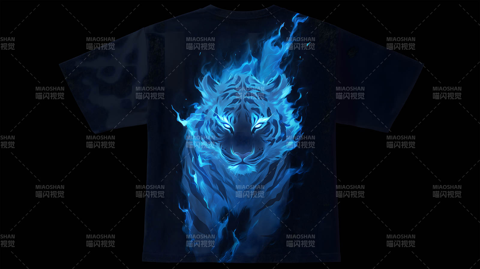 火焰猛虎T恤设计图片