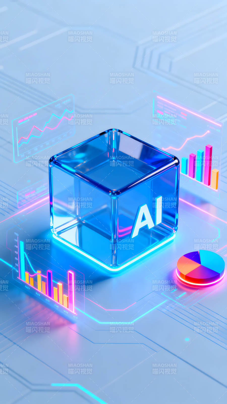 AI科技感十足的未来数据图图片