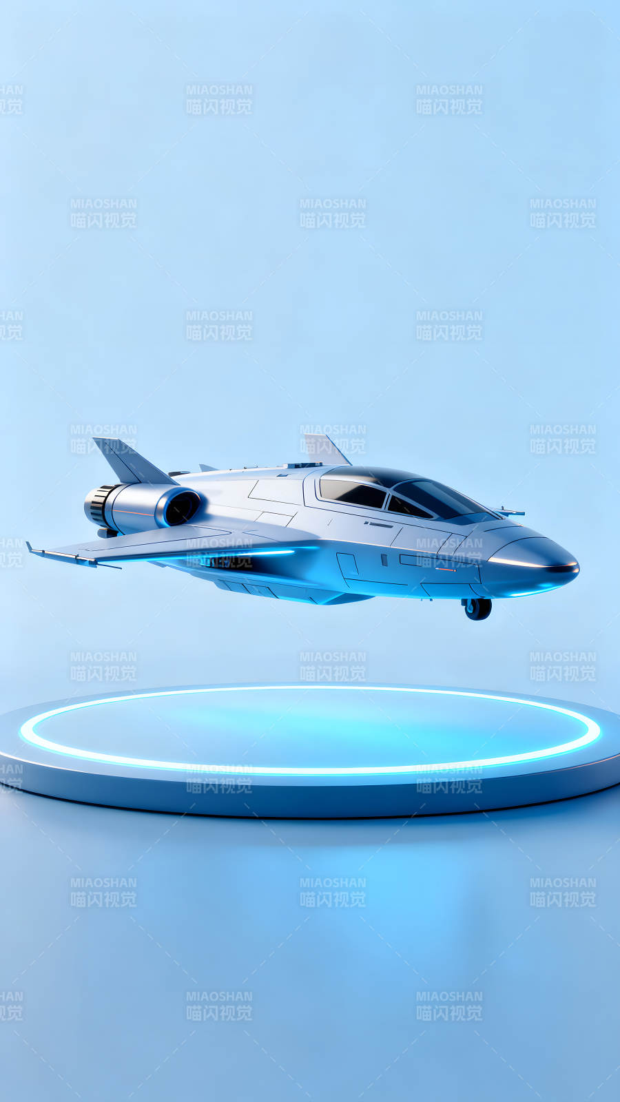 未来科技飞行器悬浮展示图片