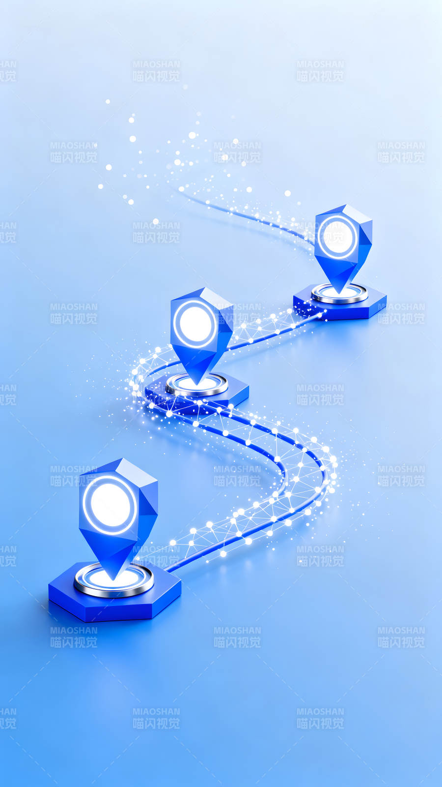 地图导航流程展示未来科技感图片