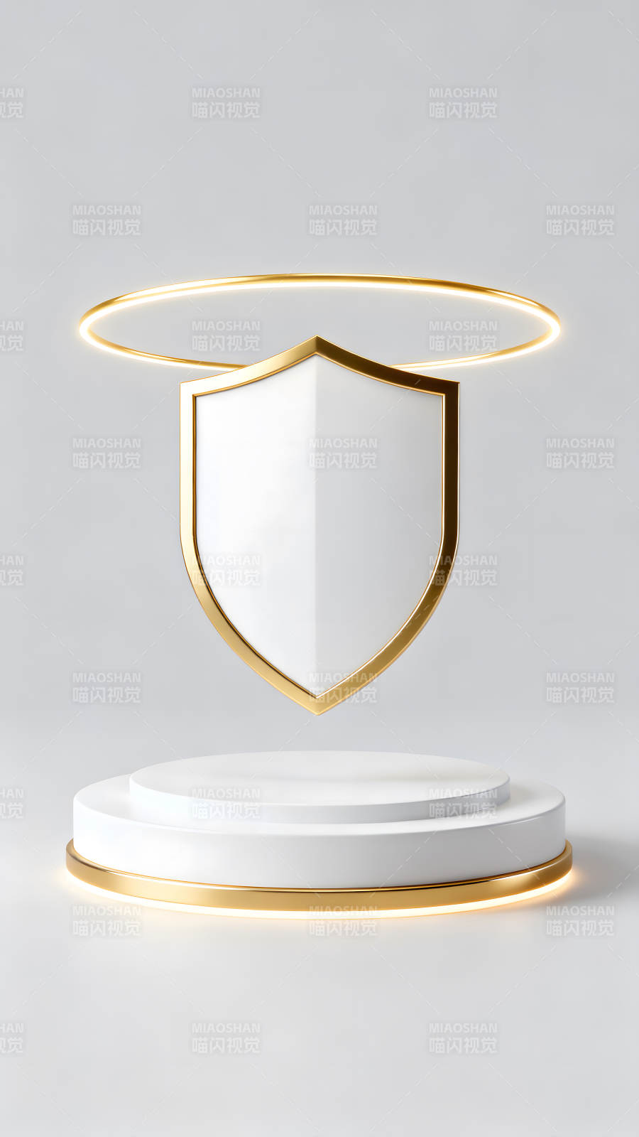 盾牌与光环的简约设计图片