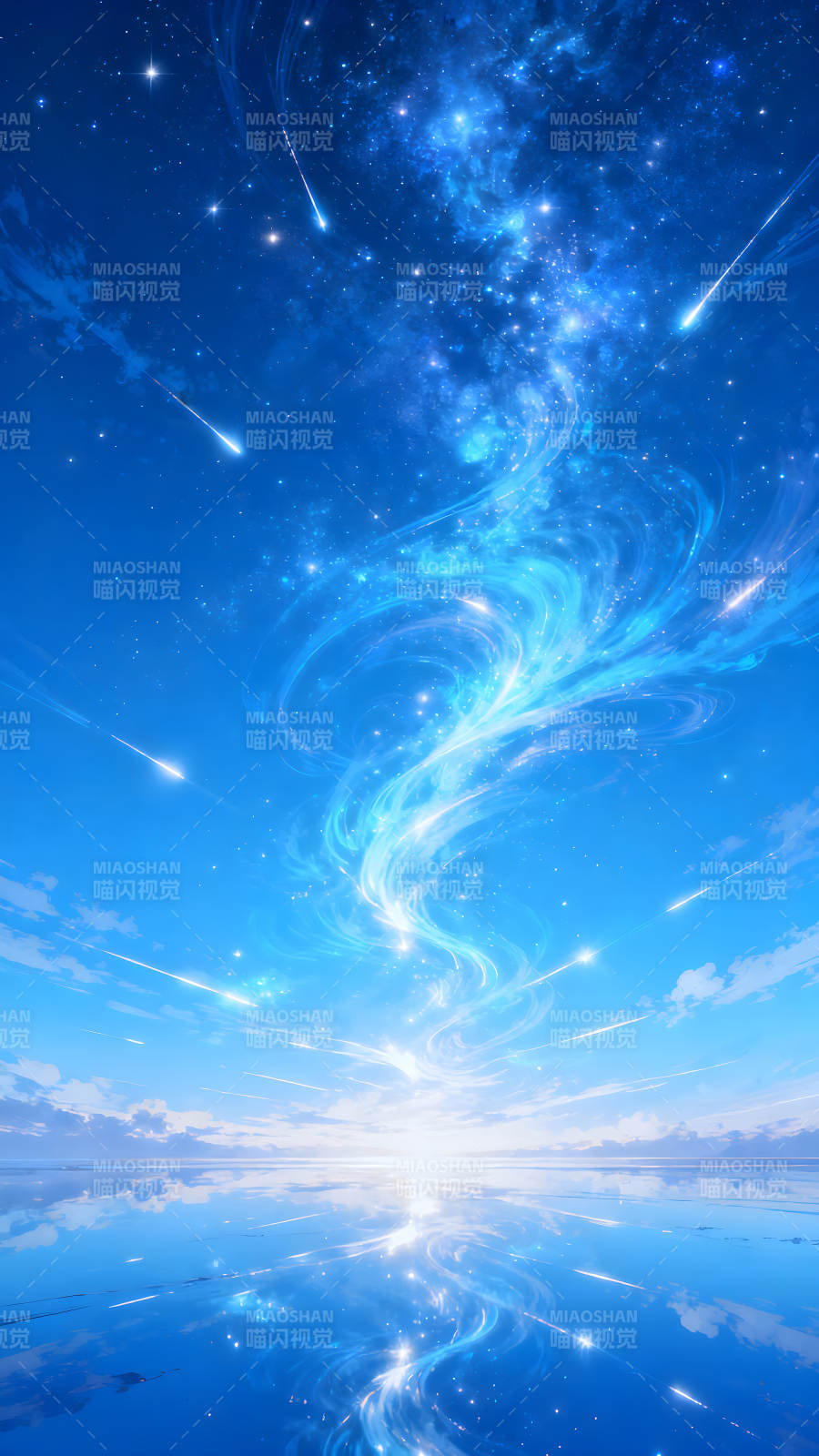 星空奇观流星划过梦幻天空图片