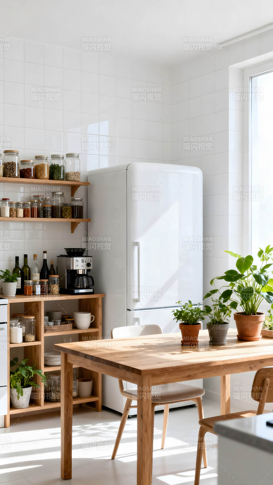 简约温馨的厨房一角图片