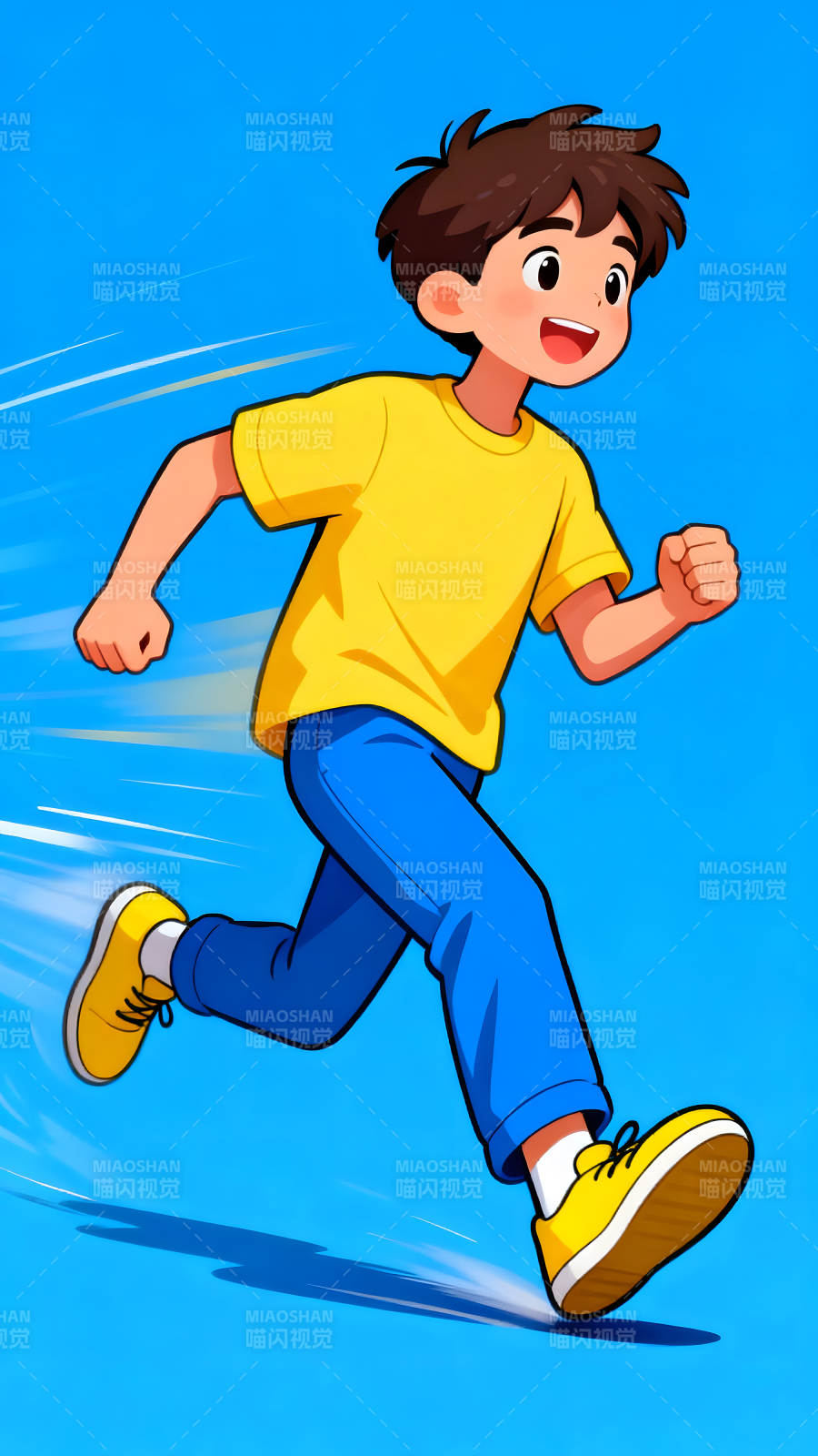 奔跑的男孩活力十足图片