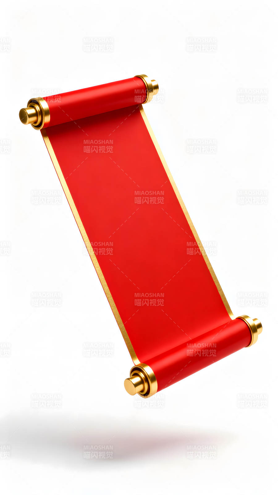 红色卷轴悬浮展示图片