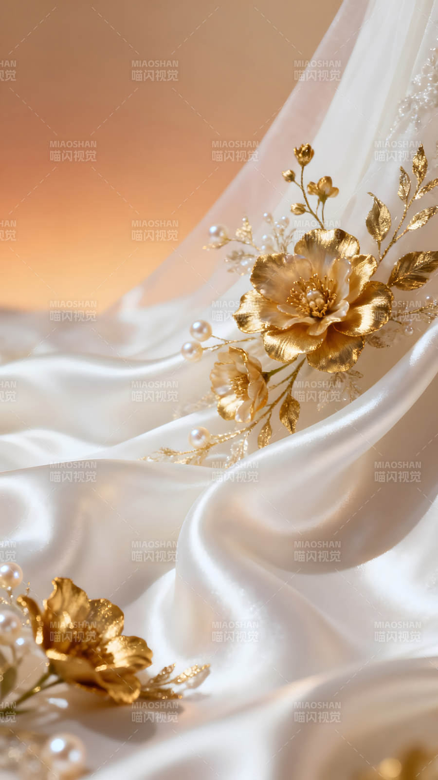 金花丝绸映衬唯美质感图片