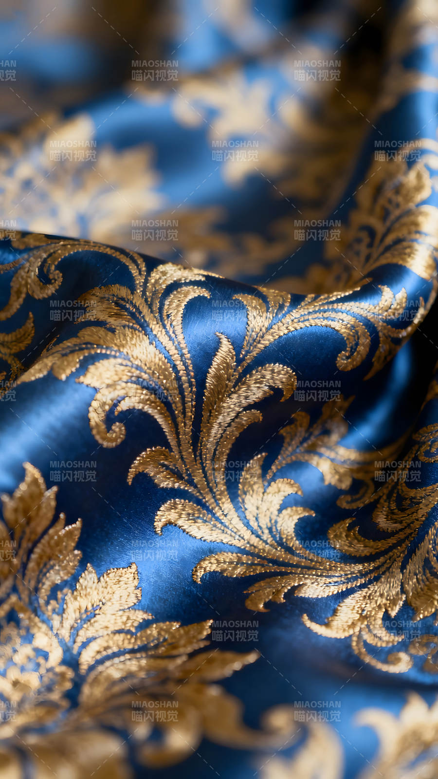 奢华提花面料金色纹样图片