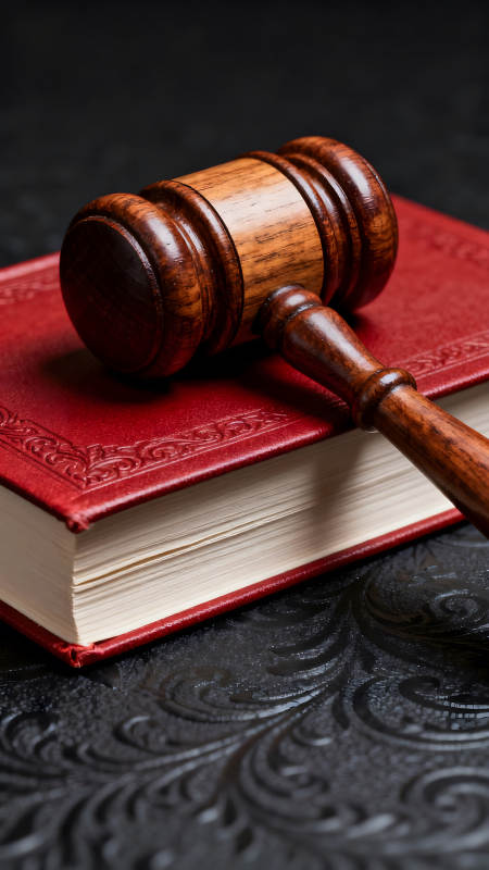 法槌与红皮书象征法律图片