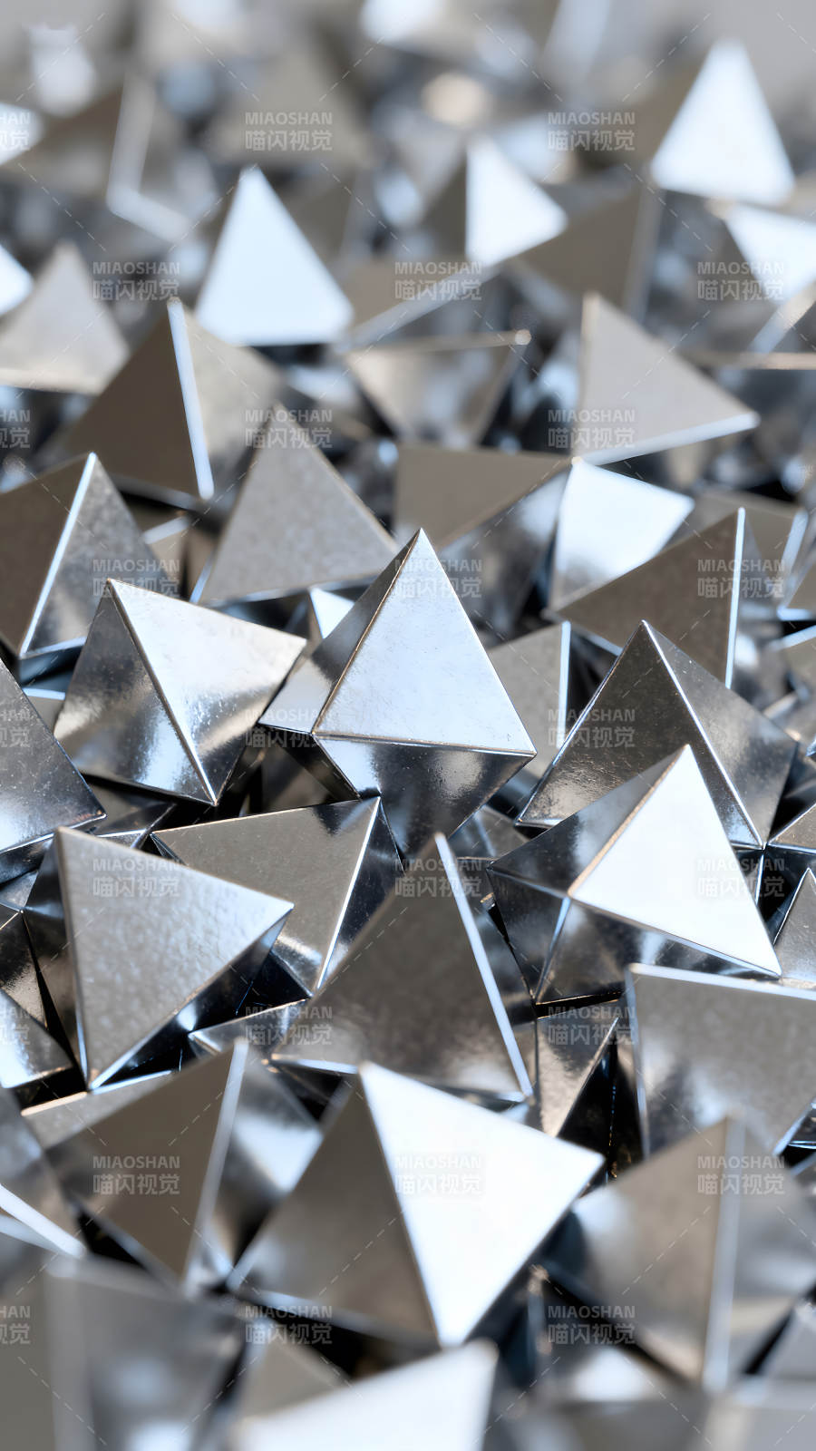 金属三角堆叠质感呈现图片