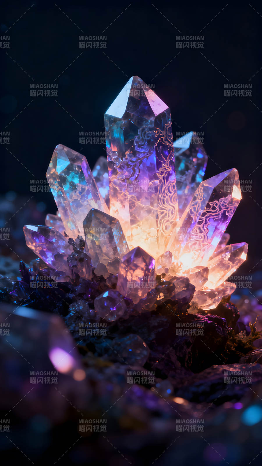 梦幻水晶簇光影效果图片