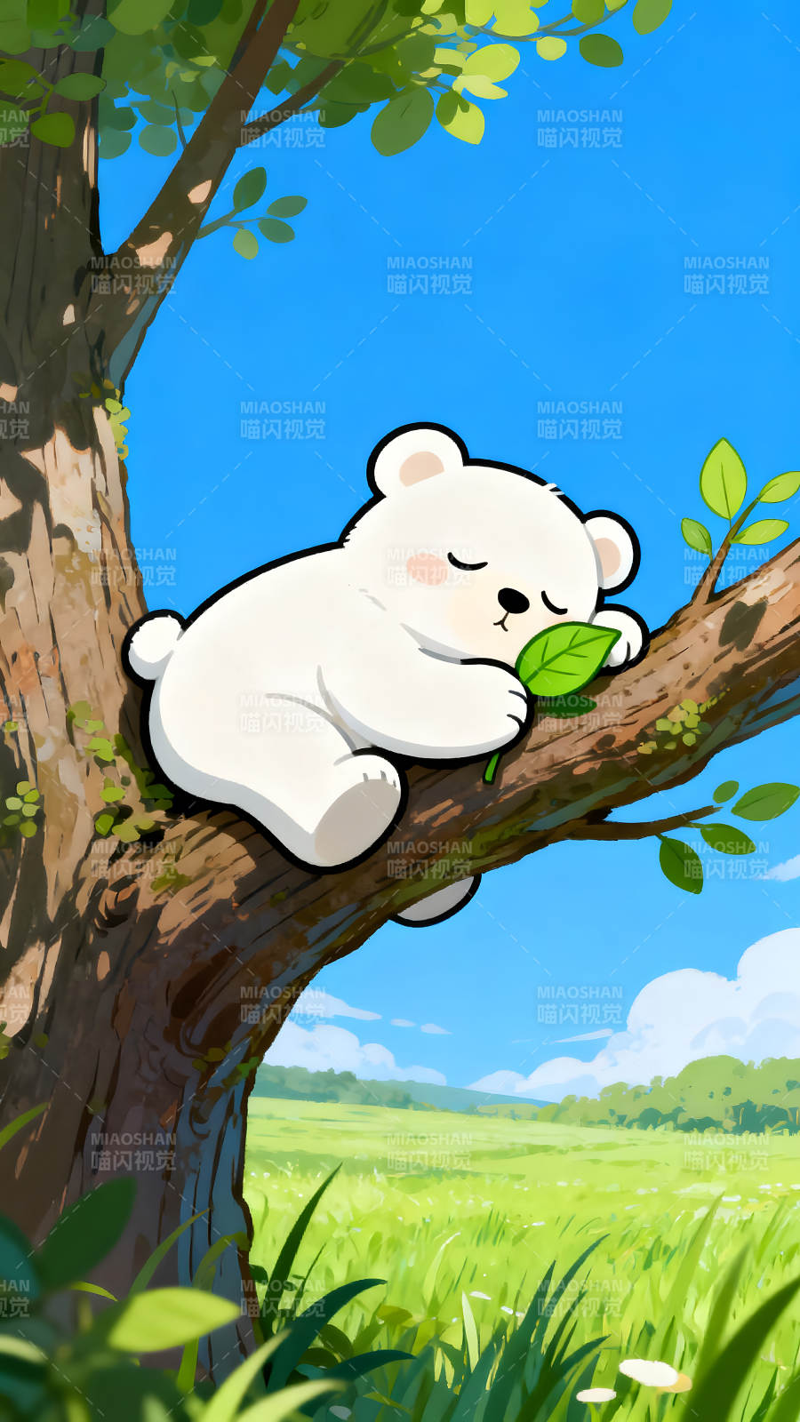 熊在树上睡觉图片