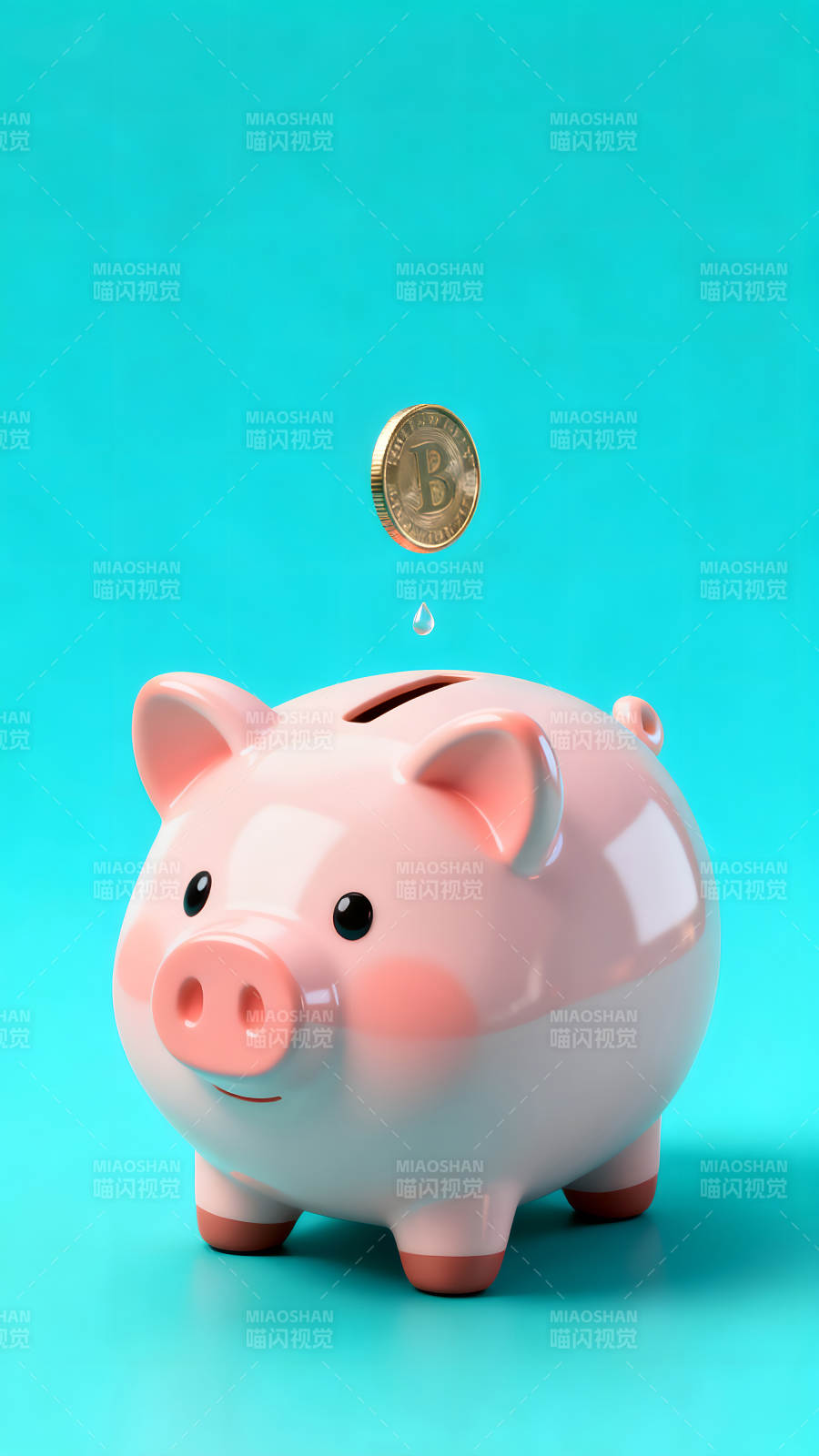 比特币存钱罐存款的概念图图片