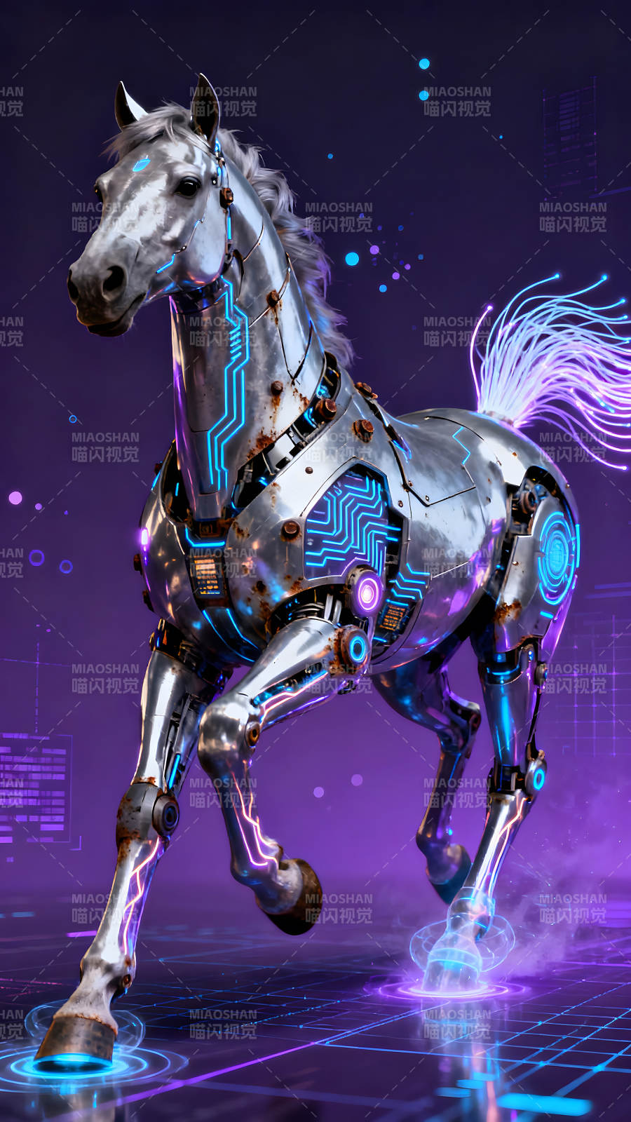 机械马跃动于未来世界图片