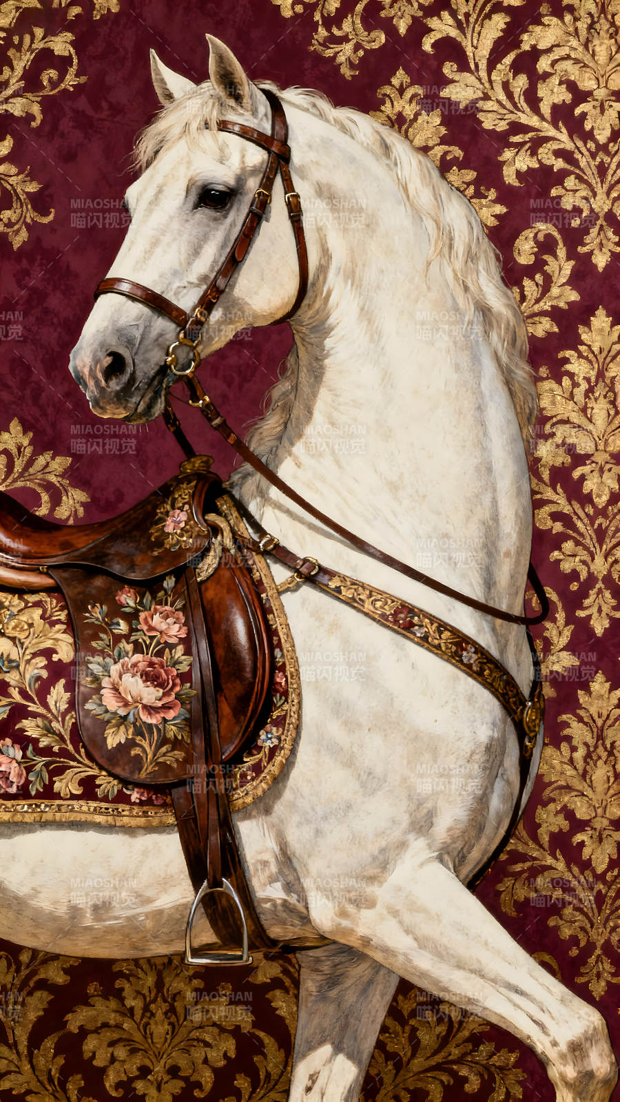 华丽白马与装饰图片