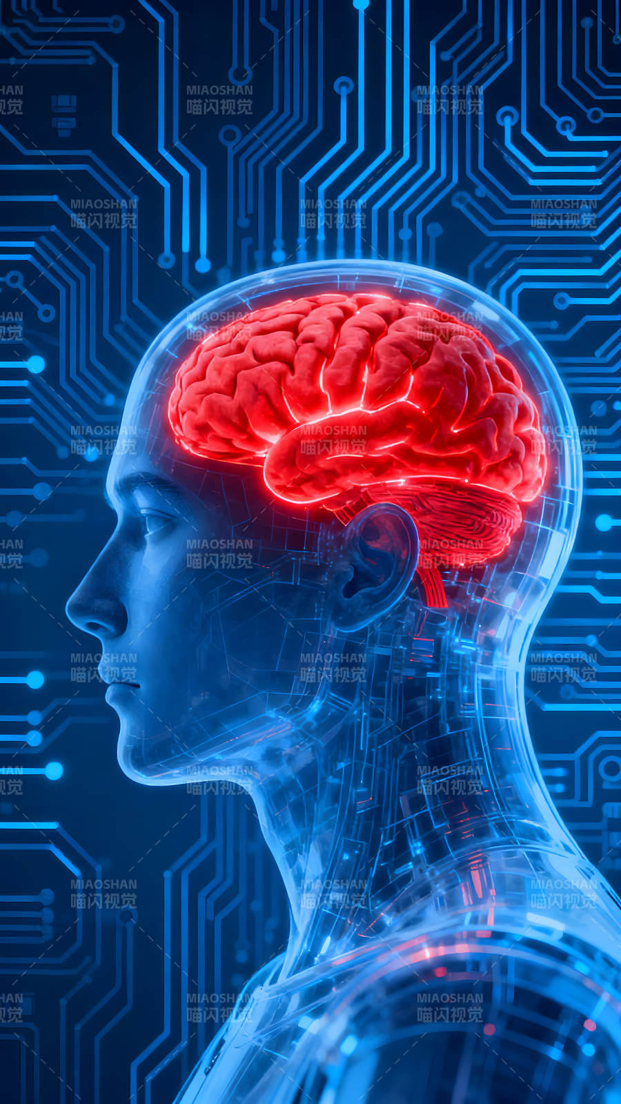 人工智能与人脑的融合图片