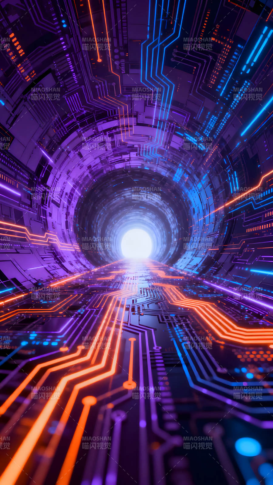 数字隧道光线艺术图片