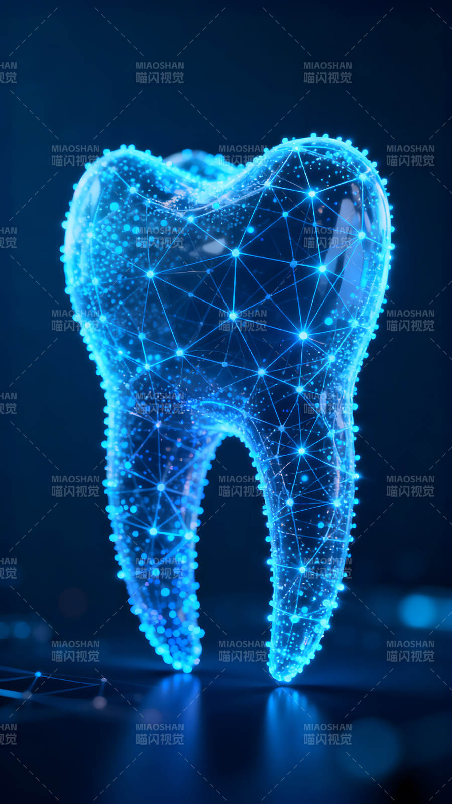 数字牙齿发光科技感图片