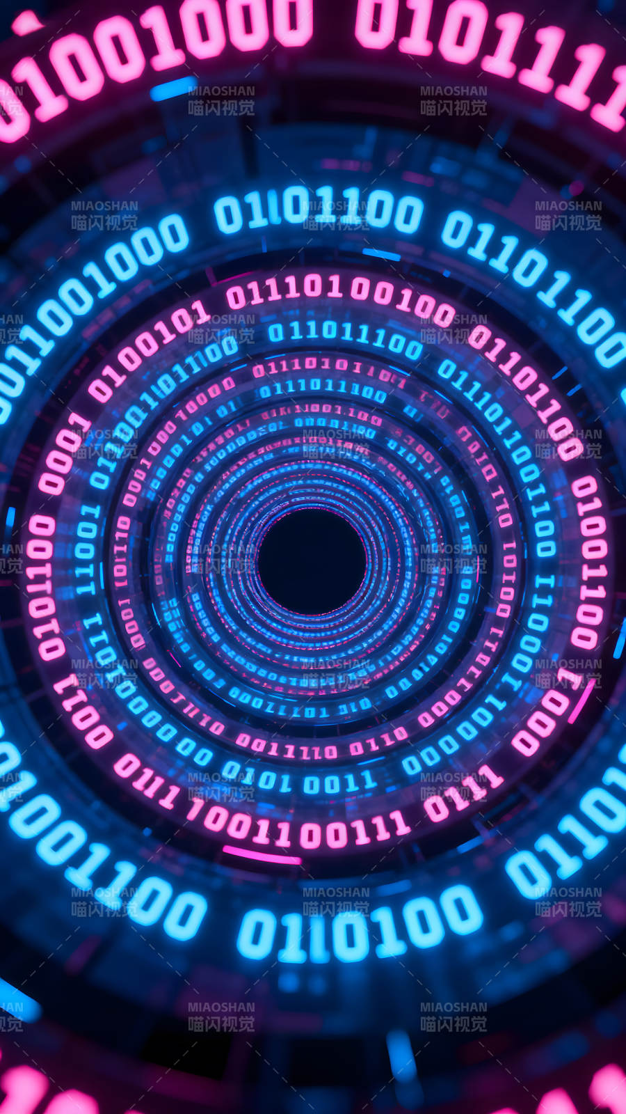 二进制数据隧道视觉特效图片