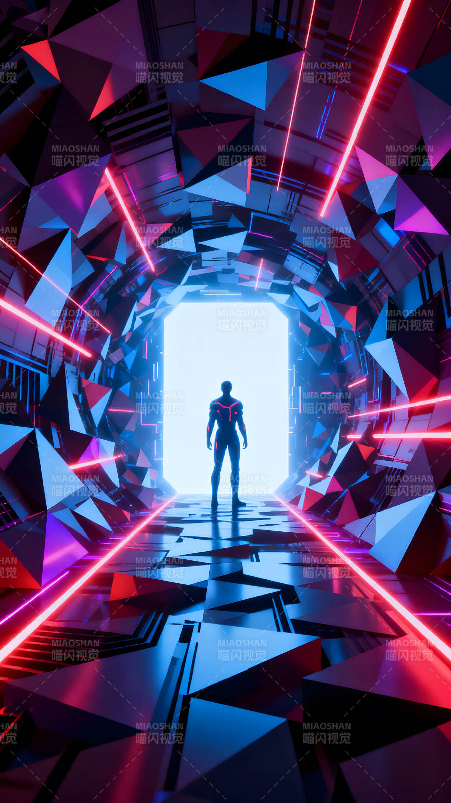 赛博朋克风格的未来主义场景图片