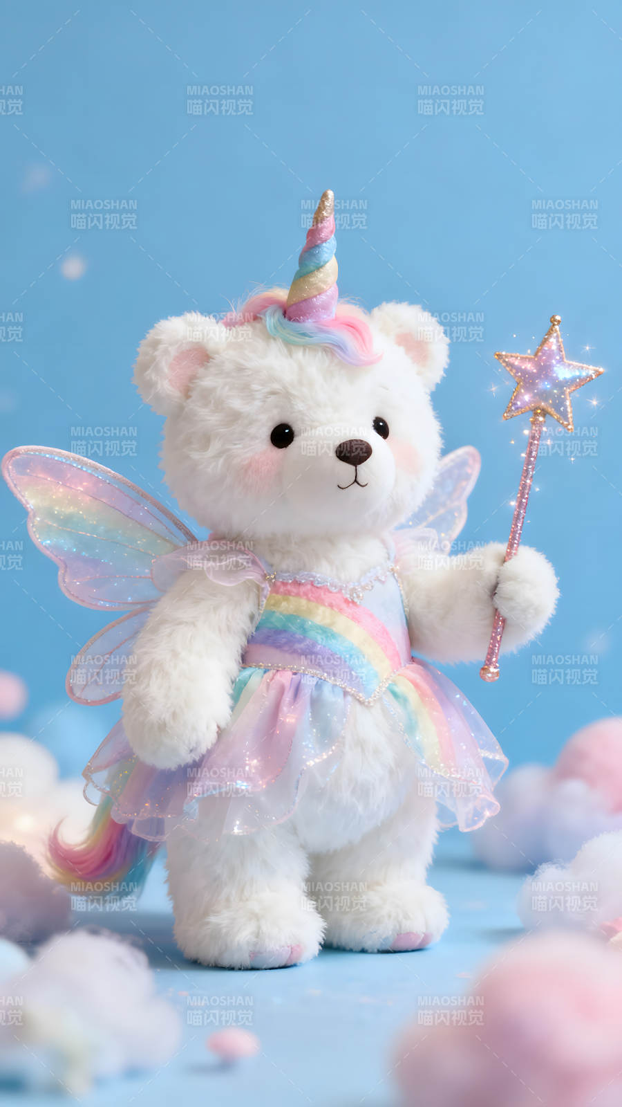 独角兽仙子熊毛茸茸可爱温馨图片